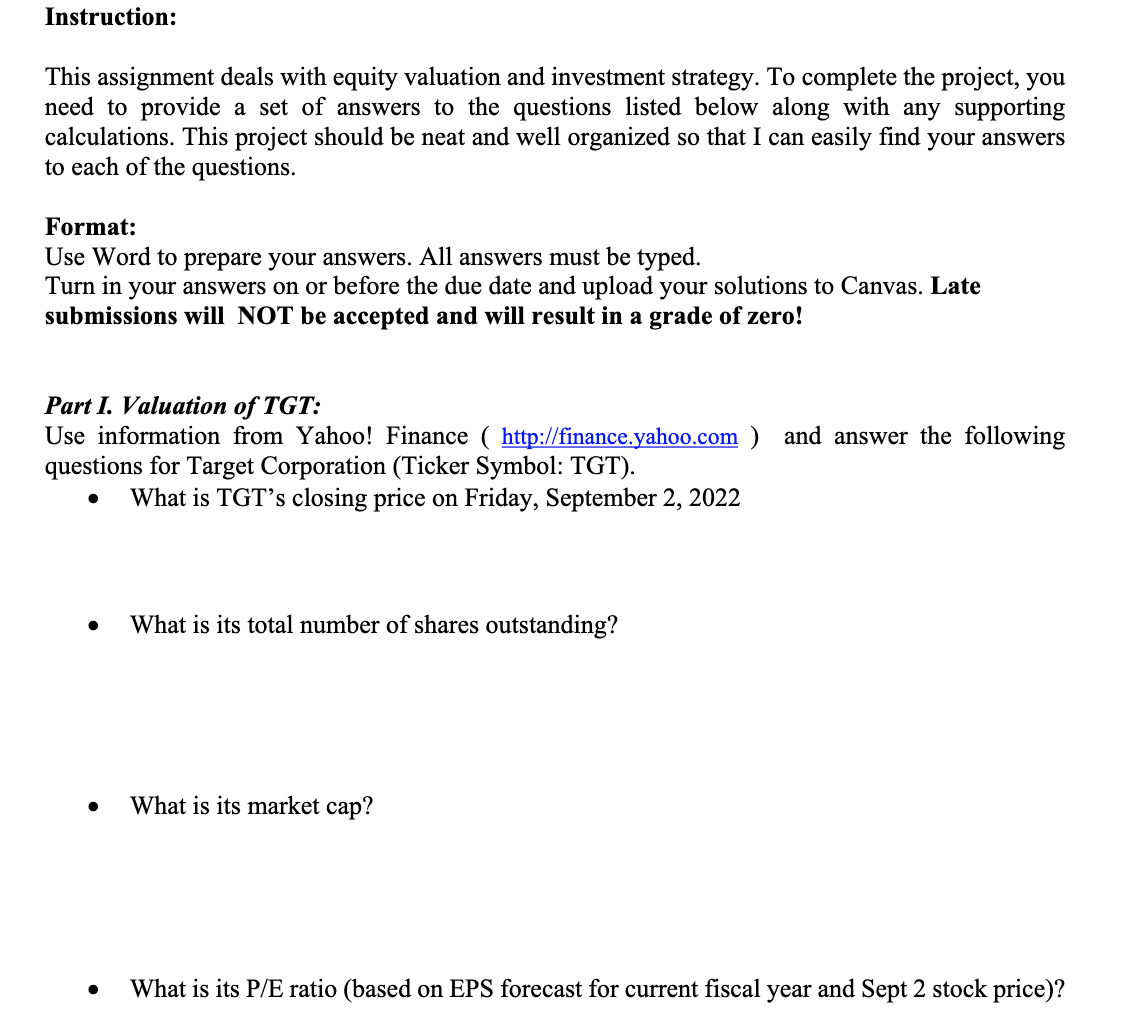 Use information from Yahoo! Finance (