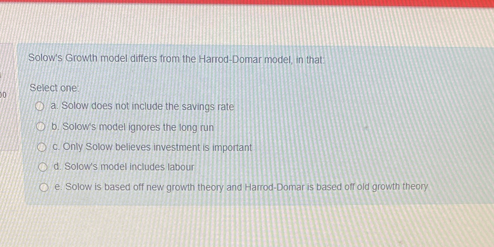 Solow's Growth model differs from the