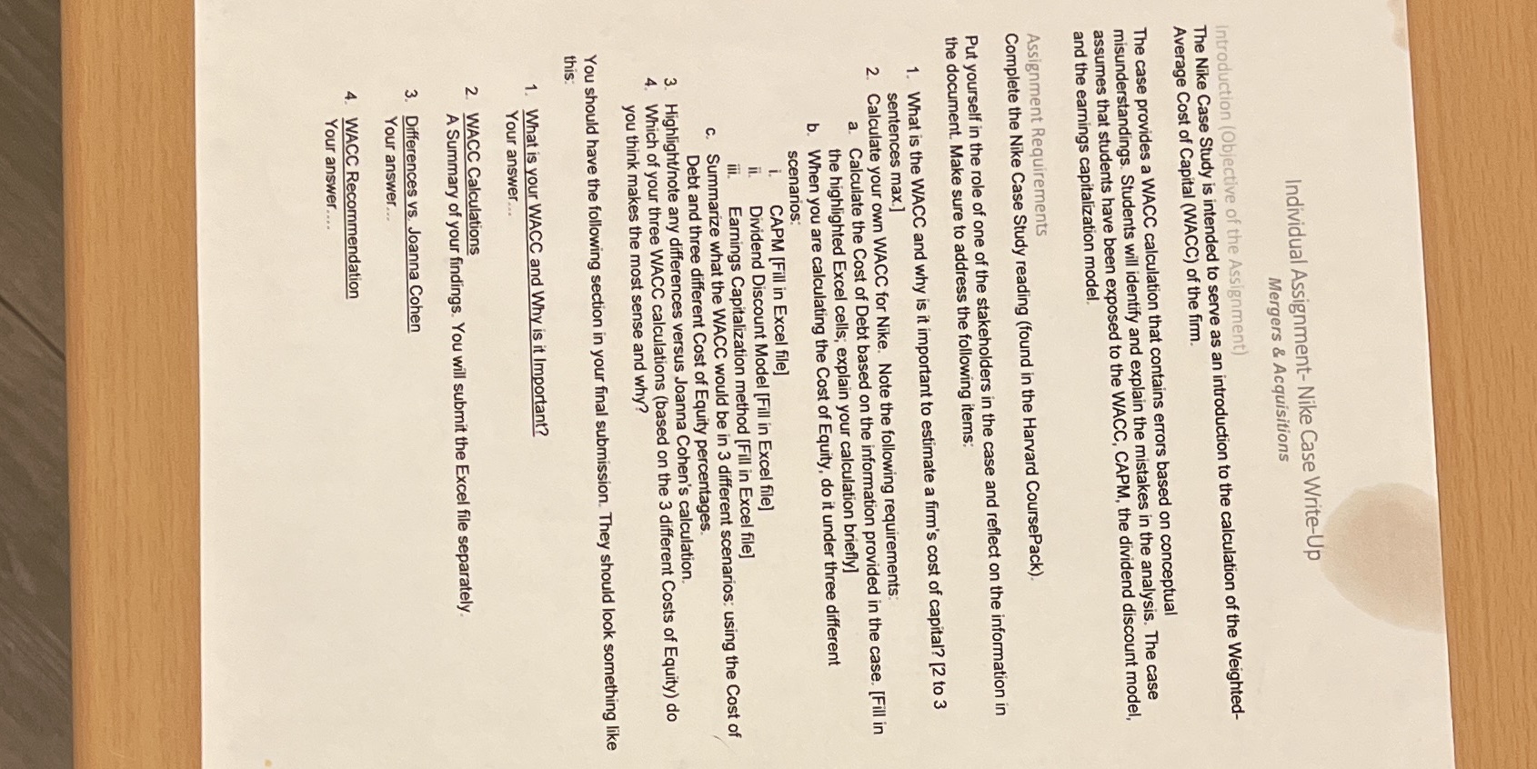 Individual Assignment- Nike Case Write-Up Mergers