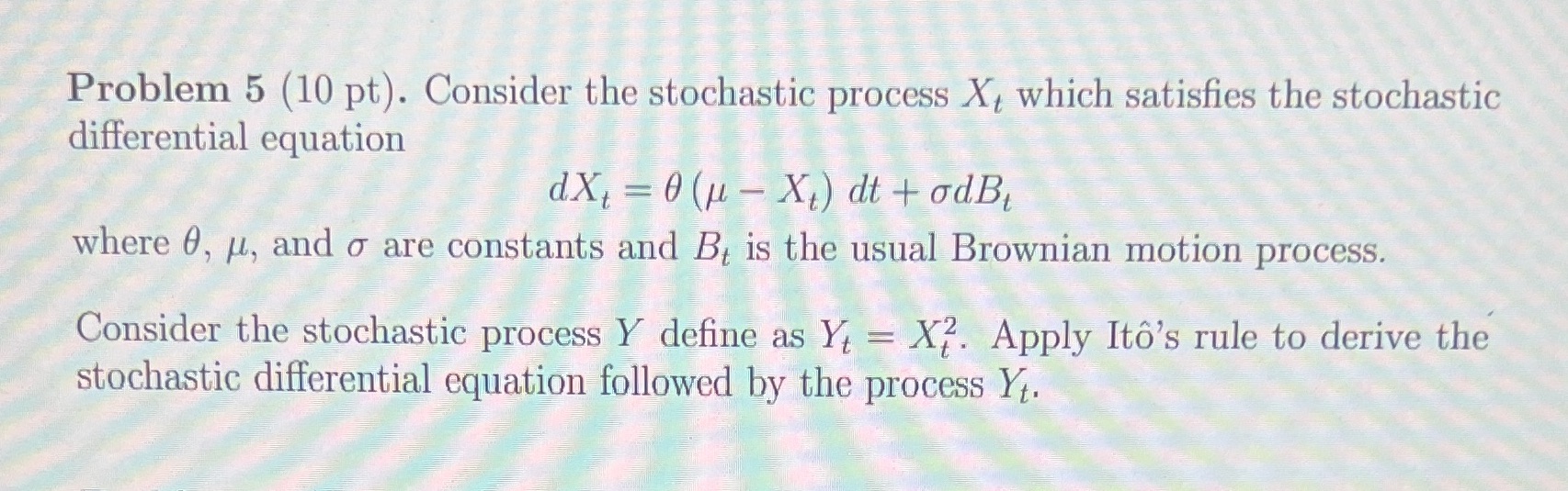 Show all work Problem 5 (10 pt). Consider the