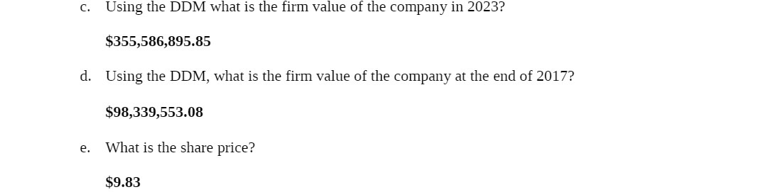 Using the DDM what '15 the rm value of the