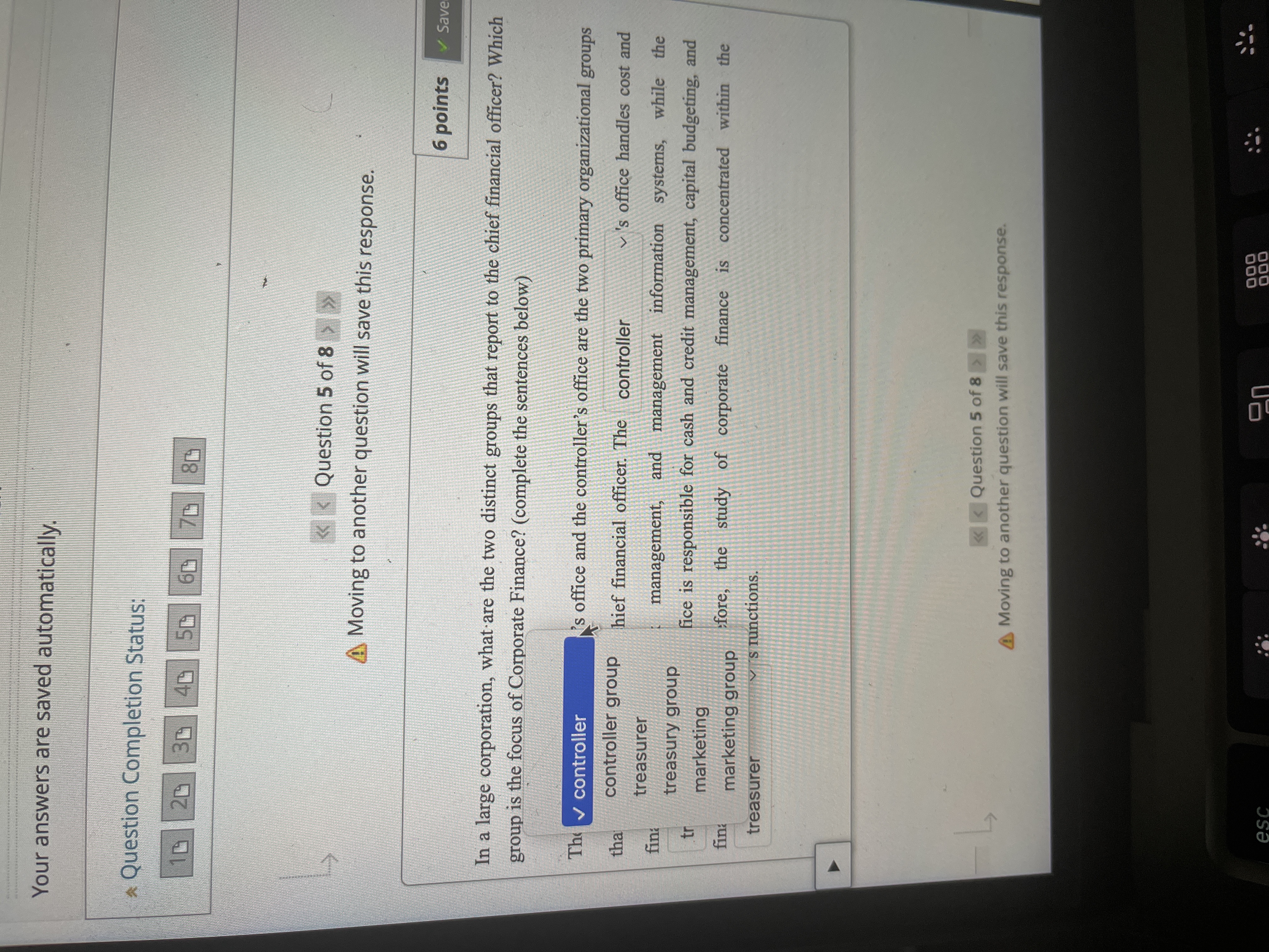 This test can be saved and resumed later. Your