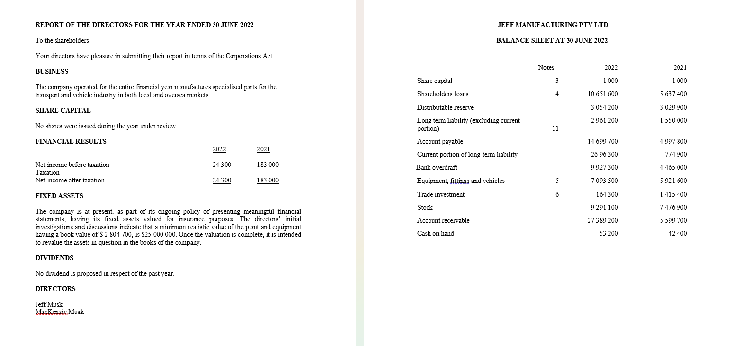 Please study the attached case study information