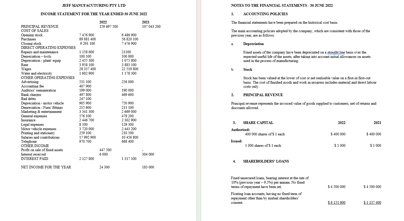 Please study the attached case study information