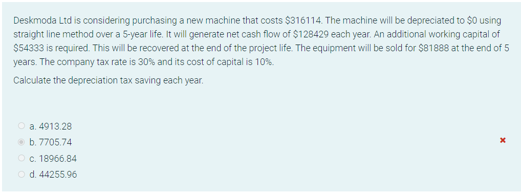 Deskmoda Ltd is considering purchasing a new