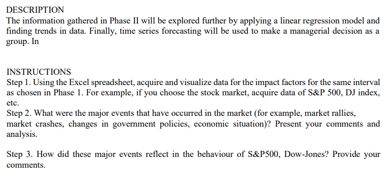 DESCRIPTION The information gathered in Phase II