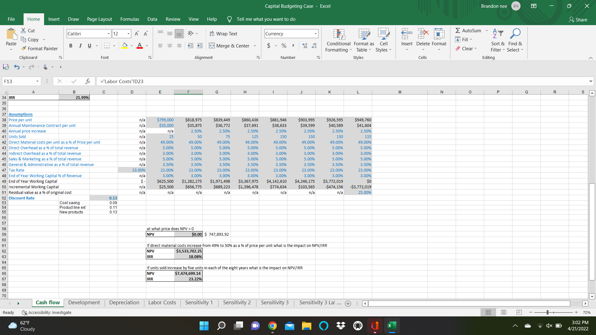 Please answer these questions excel work is