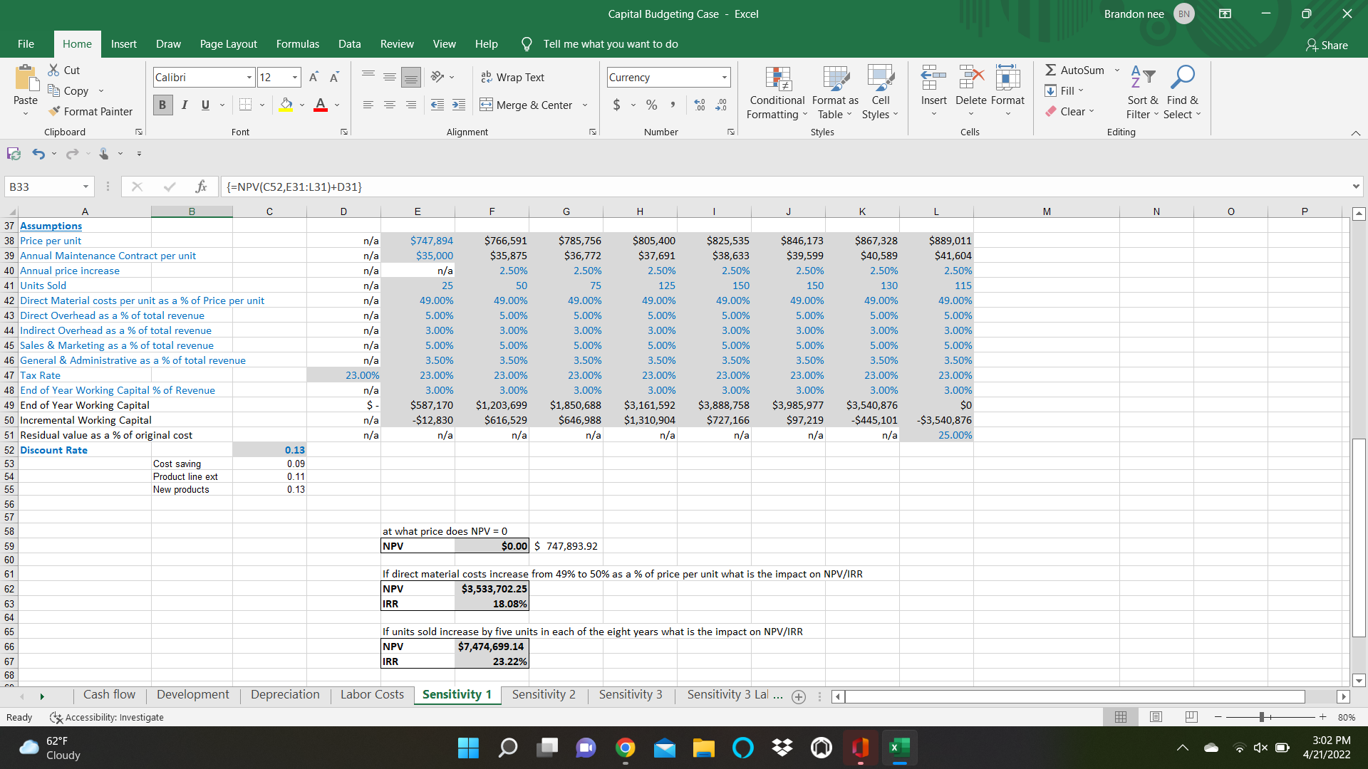Please answer these questions excel work is