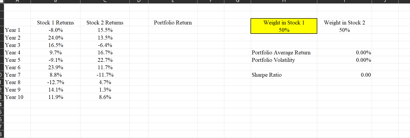 Question 1 tab in the spreadsheet contains daily