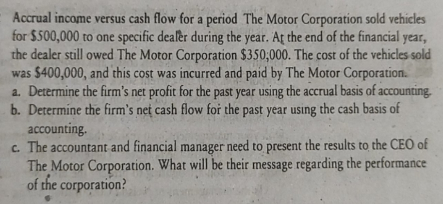 please solve my all questions . Accrual income