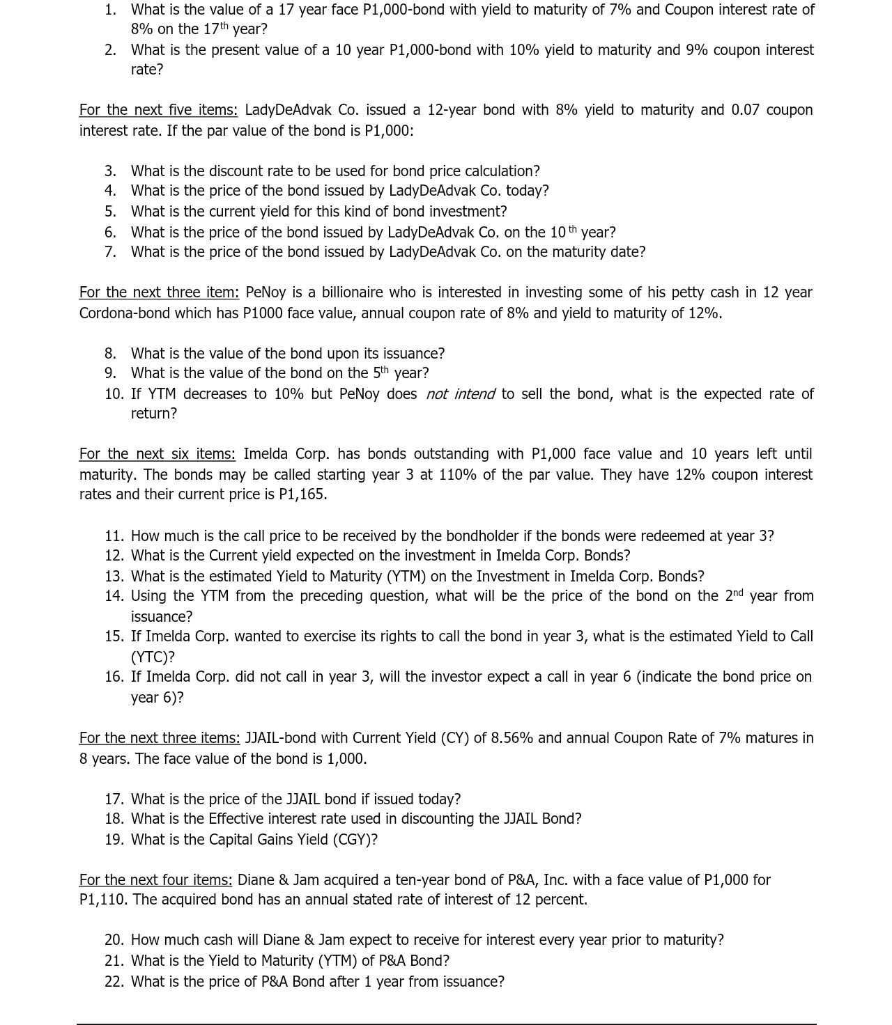 1. What is the value of a 17 year face FLOOD-bond