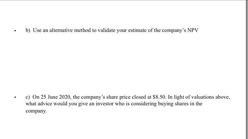Question 1. a) Use discounted cash flow analysis