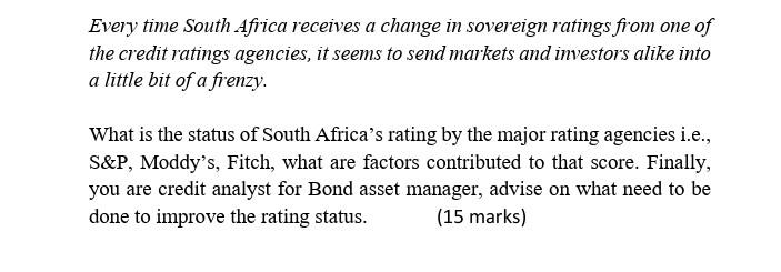 Every time South Africa receives a change in