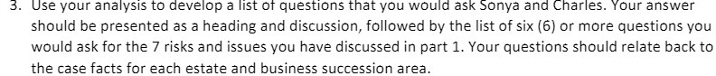 3. Use your analysis to develop a list ot