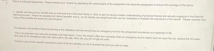 This is a mull part assignment. Please prepare