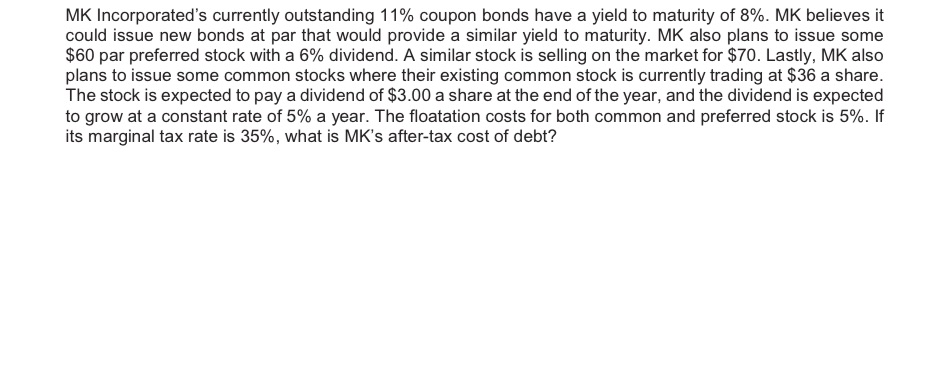 Missing data: MK Inc. has decided to raise 25%