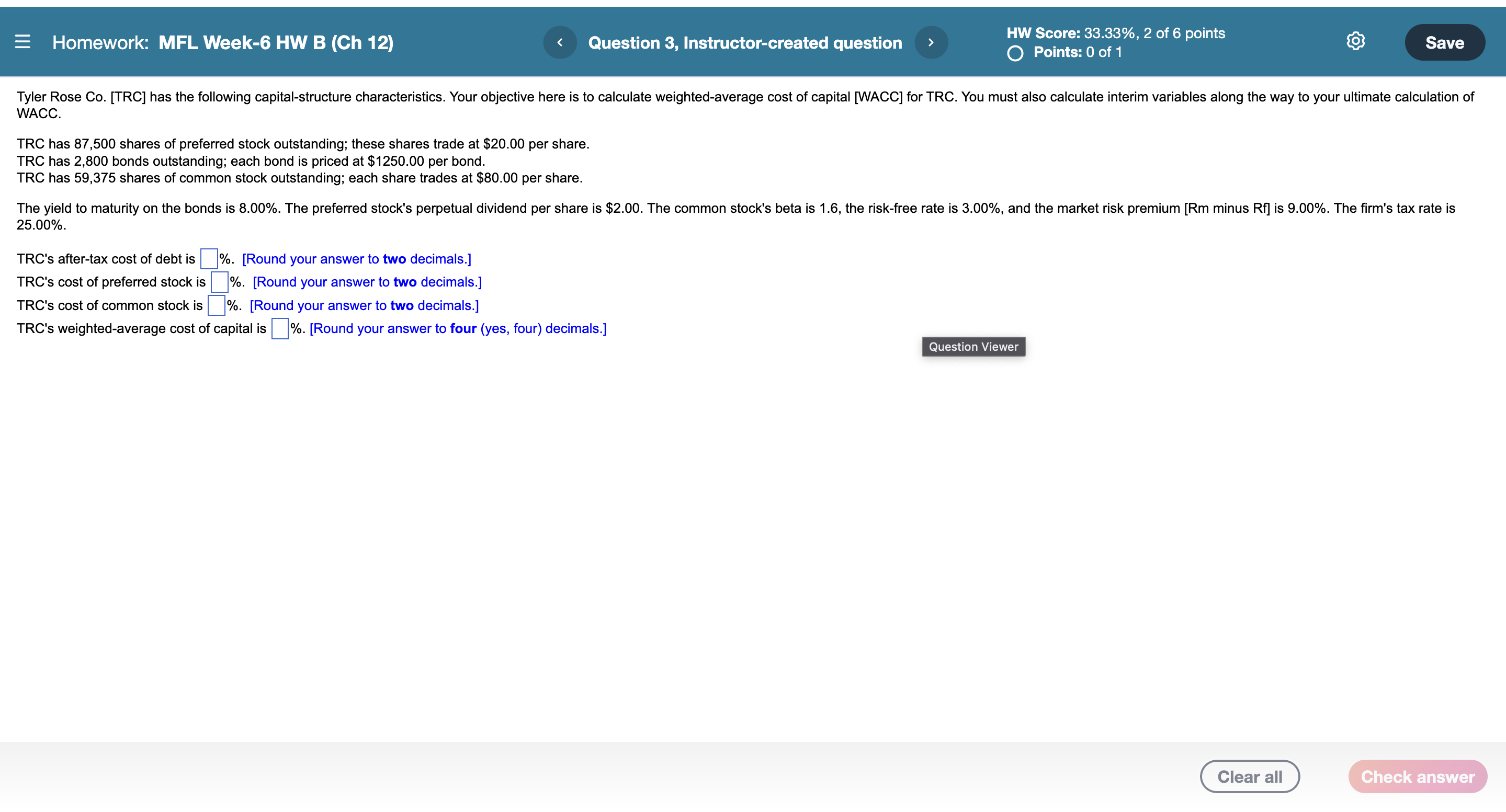 E Homework: MFL Week-6 HW B (Ch 12) Question 3,