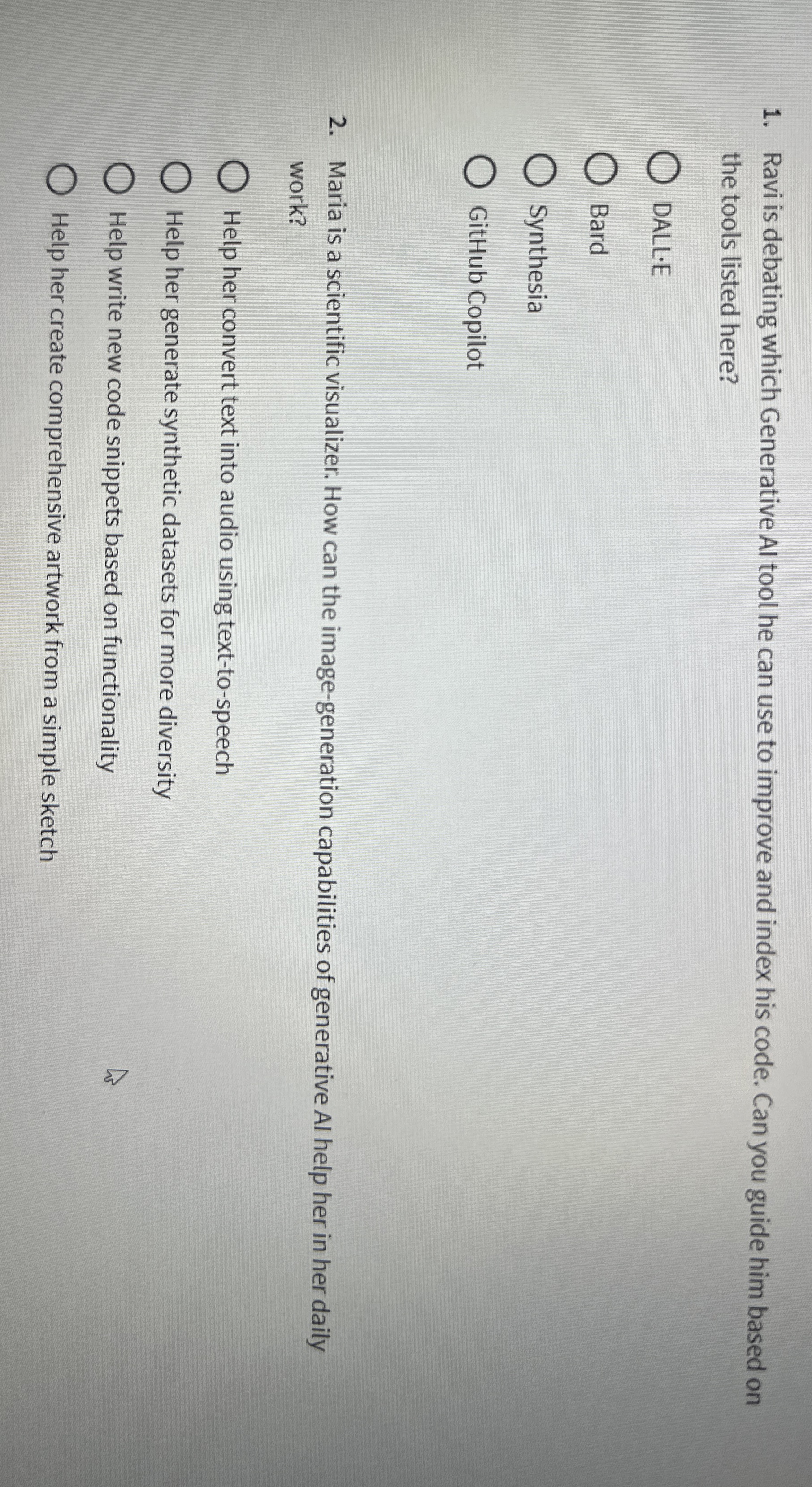 Ravi is debating which Generative Al tool he can