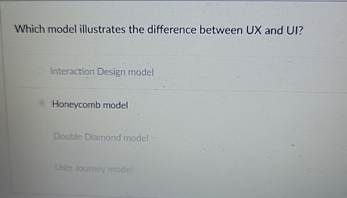 Which model illustrates the difference between UX