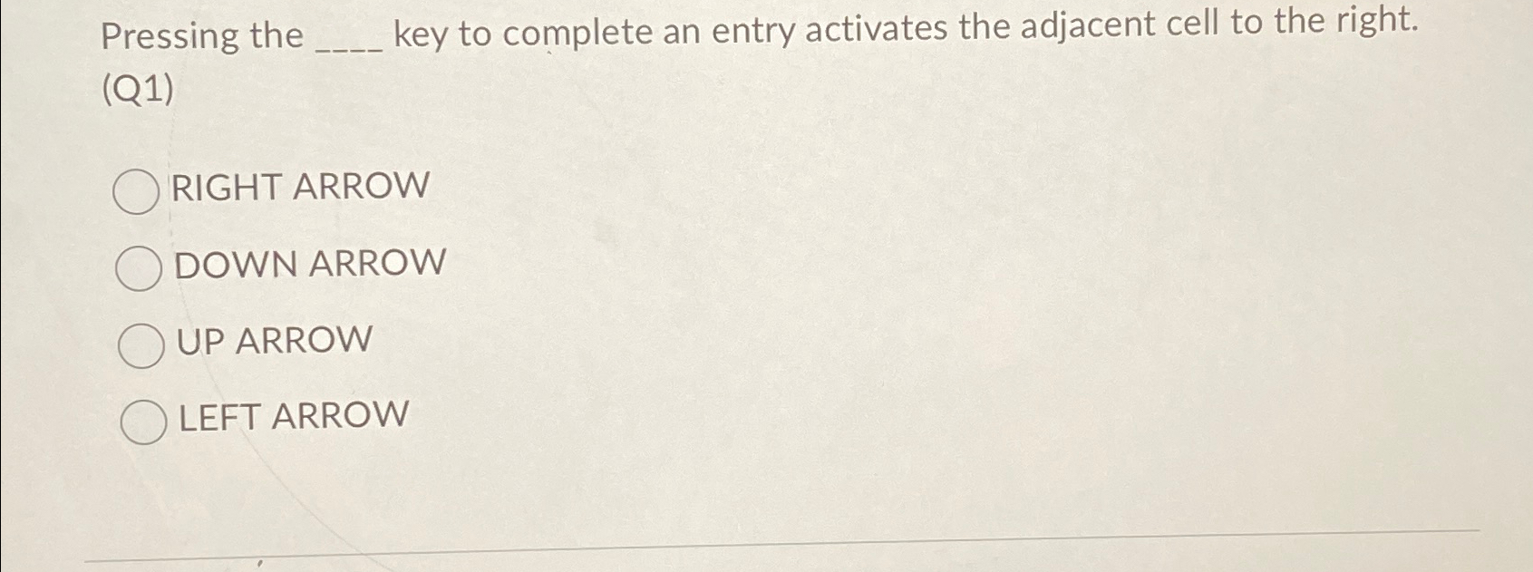 Pressing the key to complete an entry activates