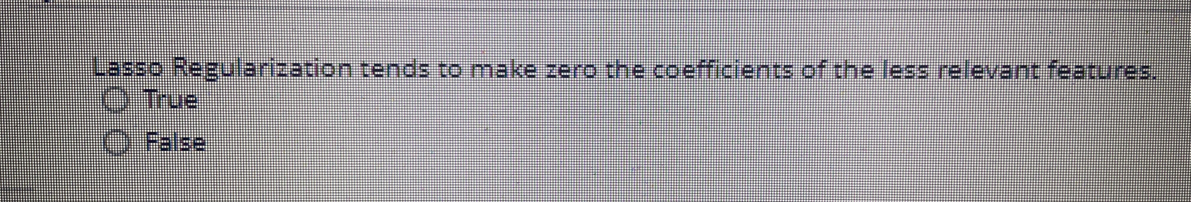 Lasso Regularization tends to make zero the