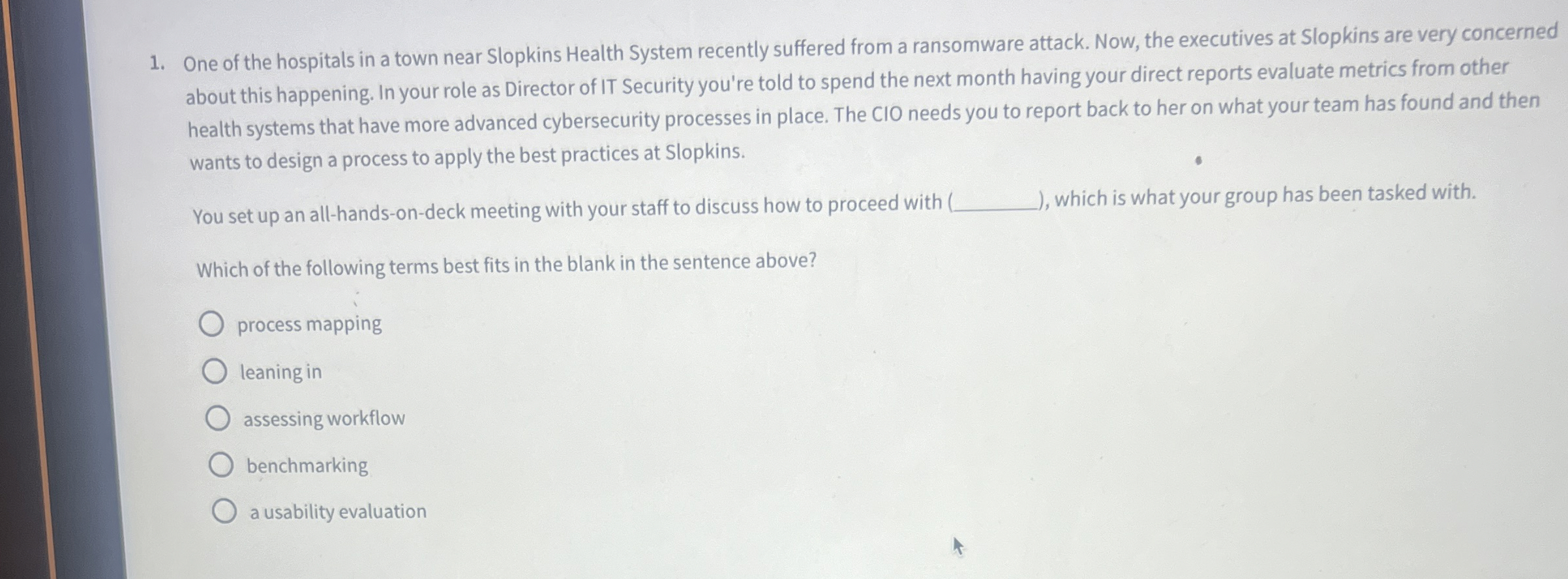 One of the hospitals in a town near Slopkins