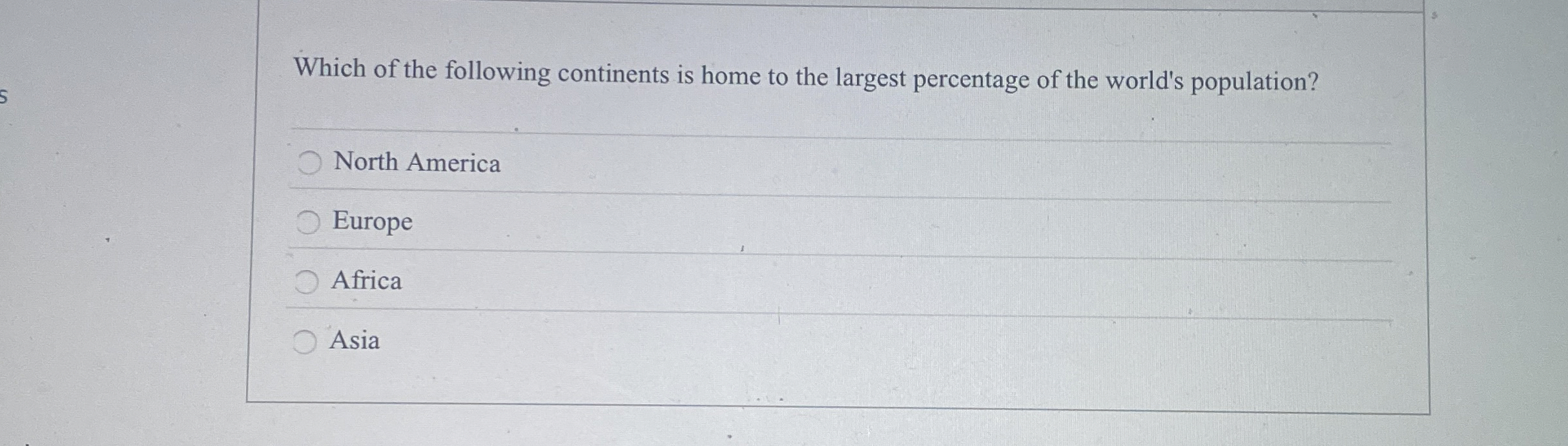 Which of the following continents is home to the