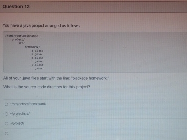 You hawe a java projoct aranged as folows:All of
