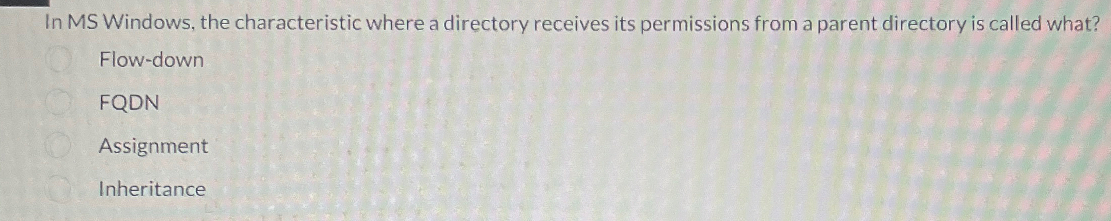 In MS Windows, the characteristic where a
