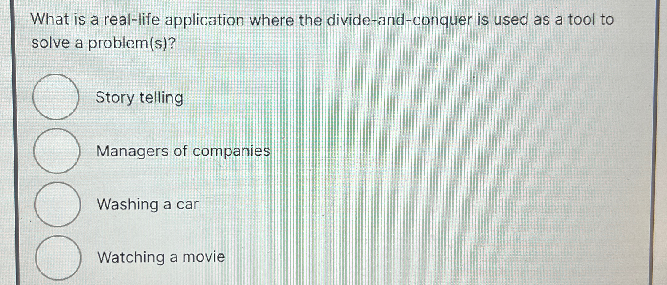 What is a real - life application where the