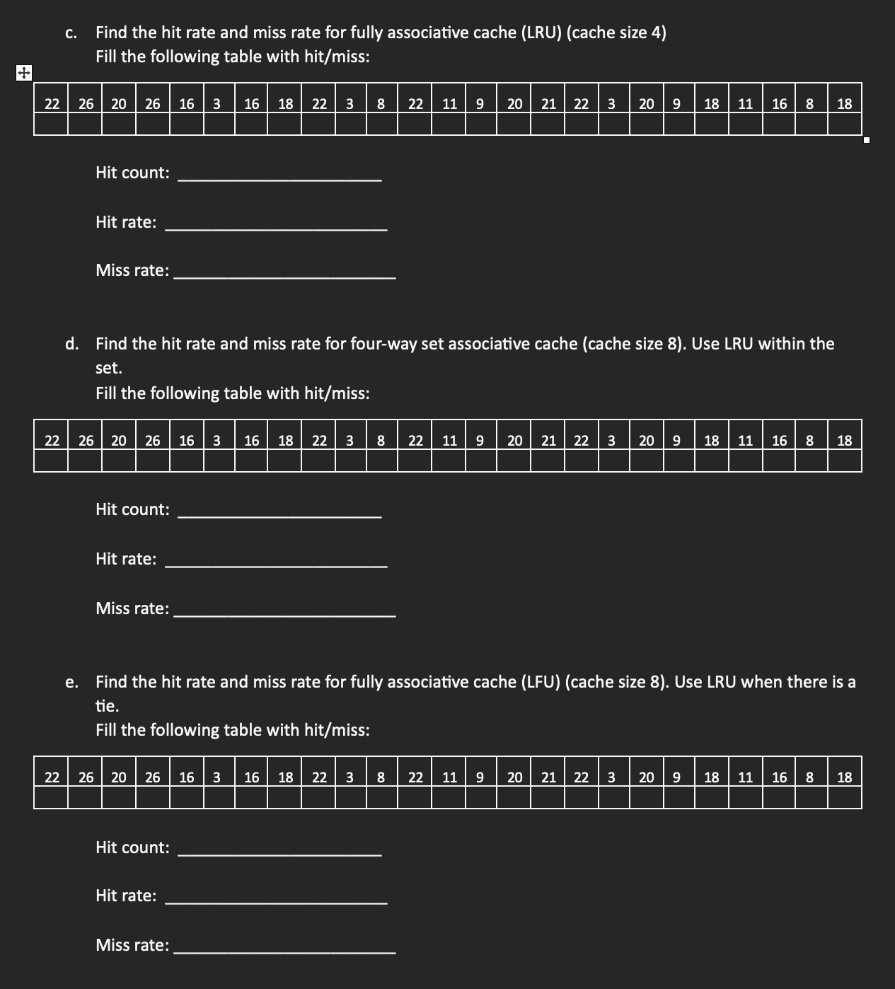 Sorry, last time i forgot to include c , d and e