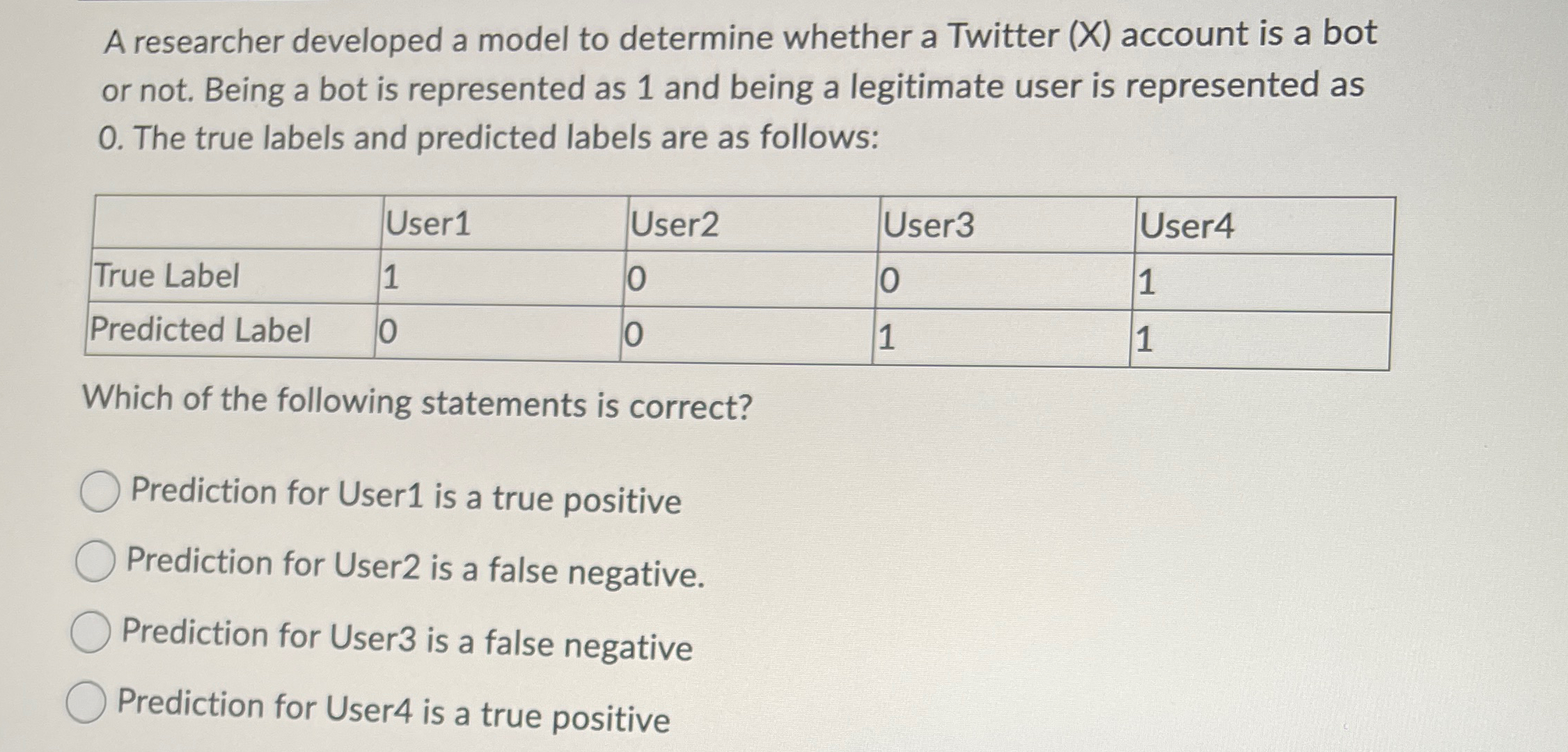 A researcher developed a model to determine