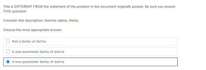 This is DIFFERENT FROM the statement of the