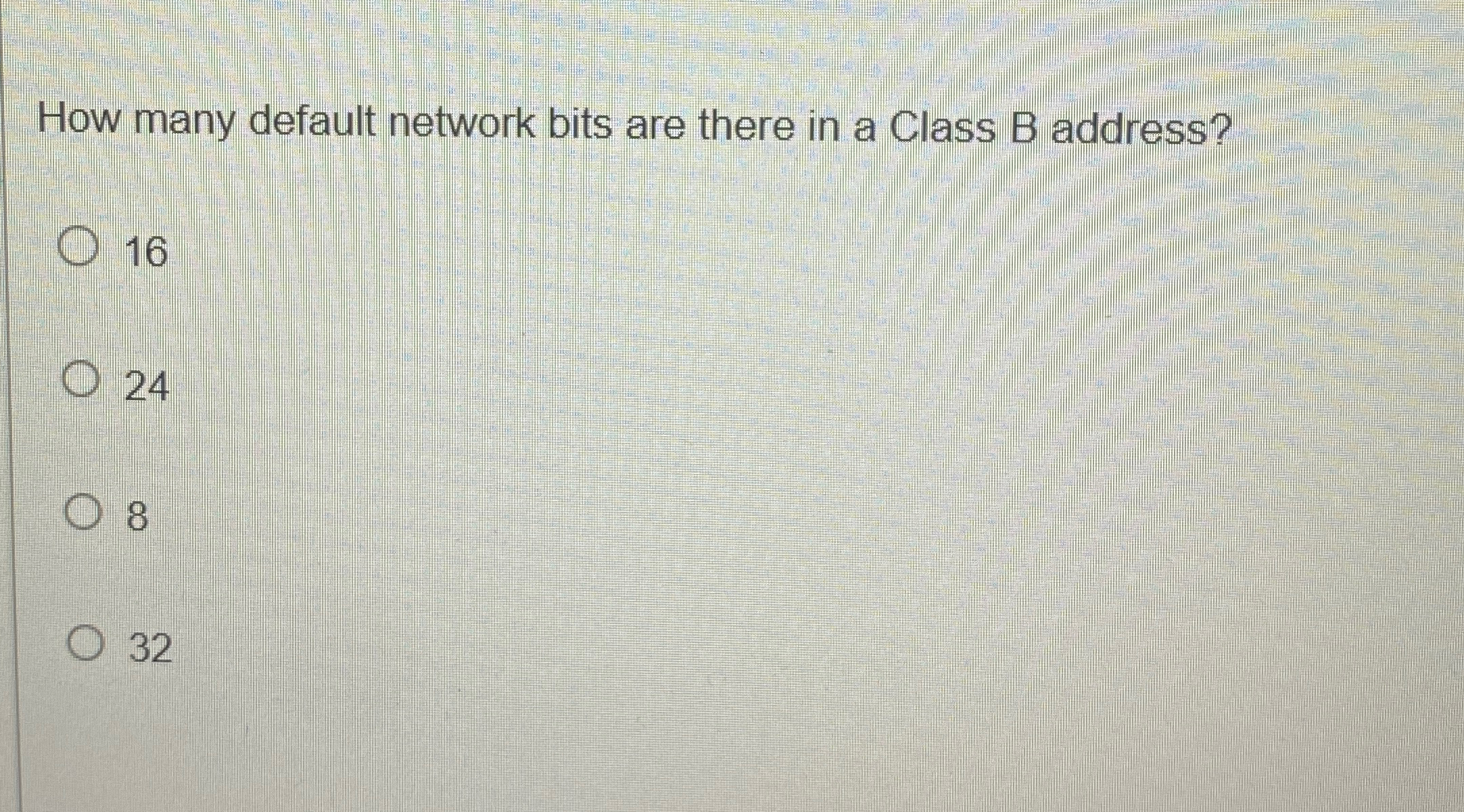 How many default network bits are there in a