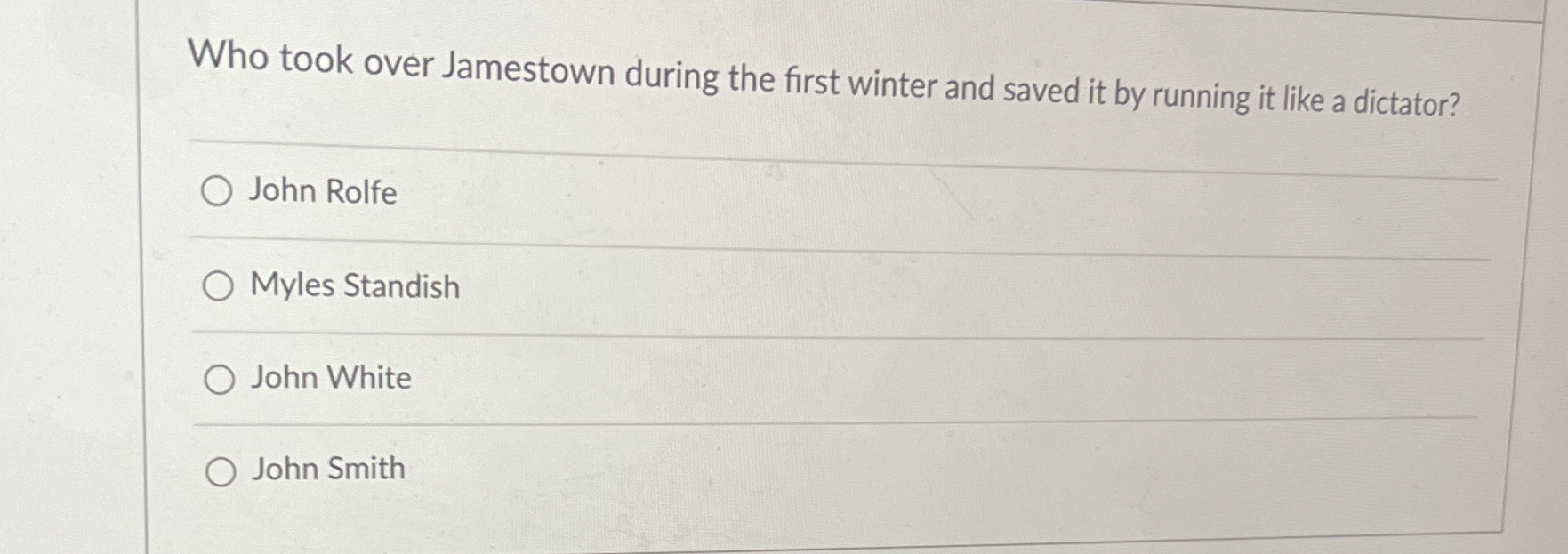 Who took over Jamestown during the first winter