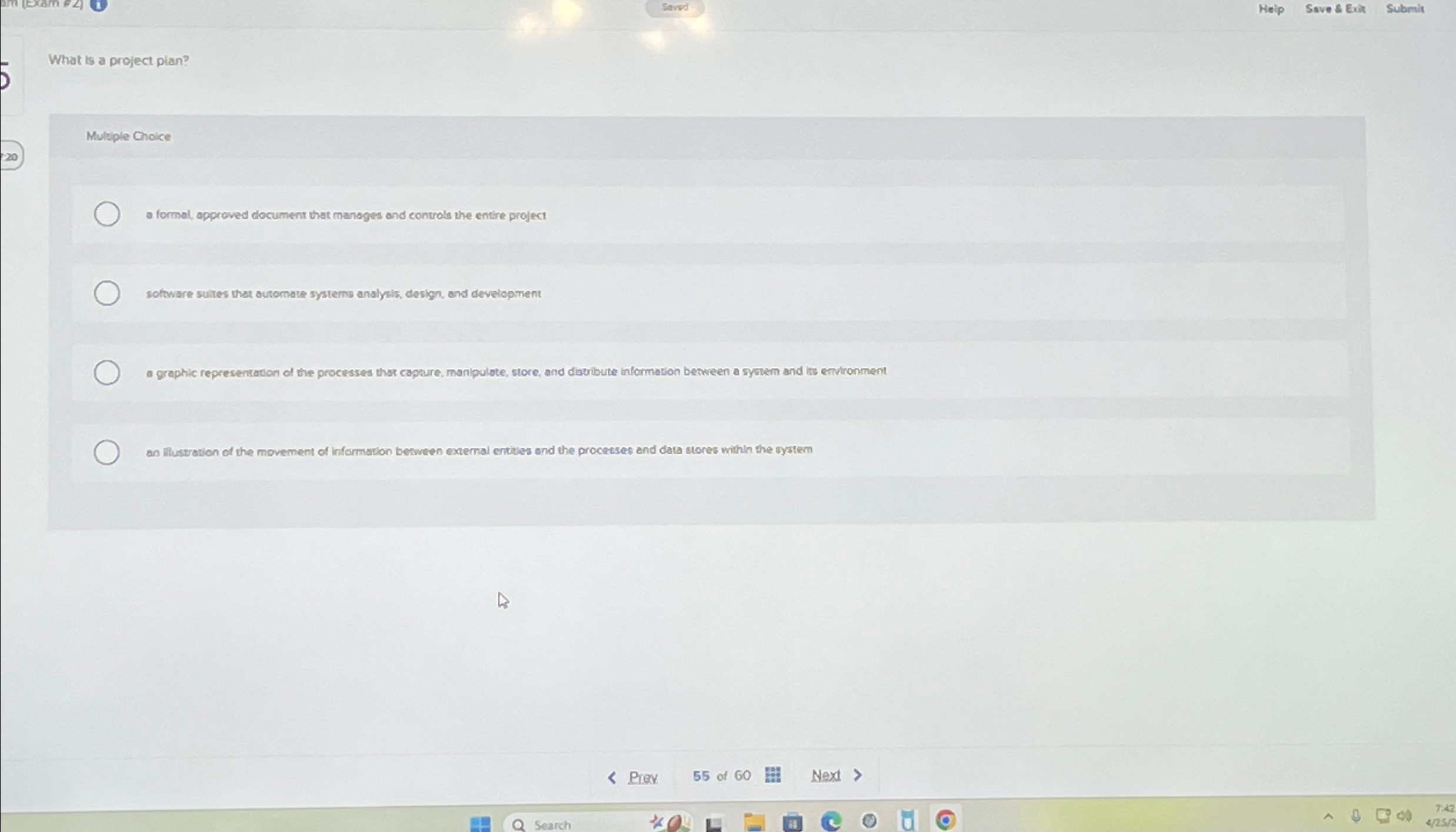 Soves Heip Save & Exit Submit What is a project