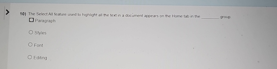 The Select All feature used to highlight all the