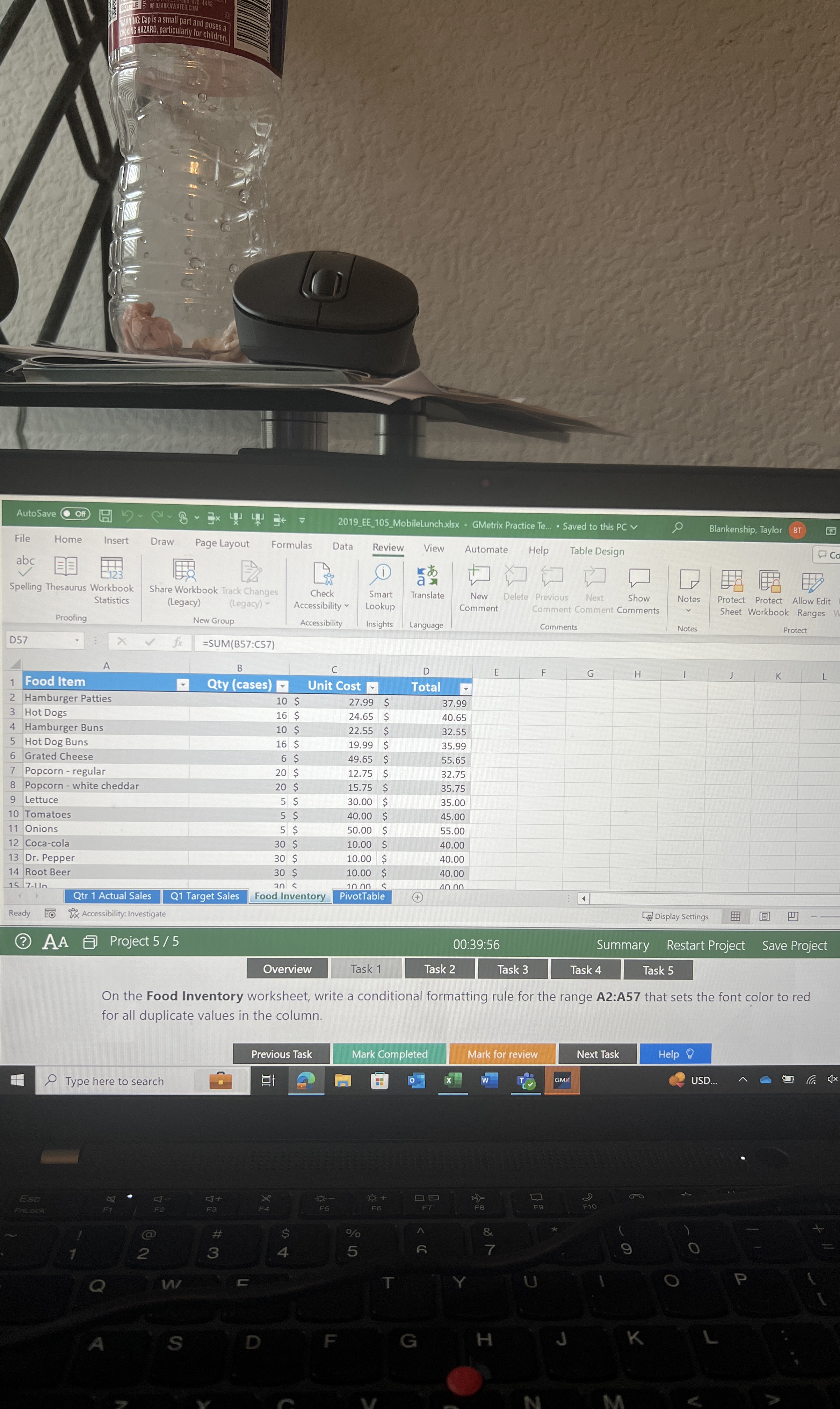 ( 2 ) AA Project 5 5 0 0 : 3 9 : 5 6 Summary