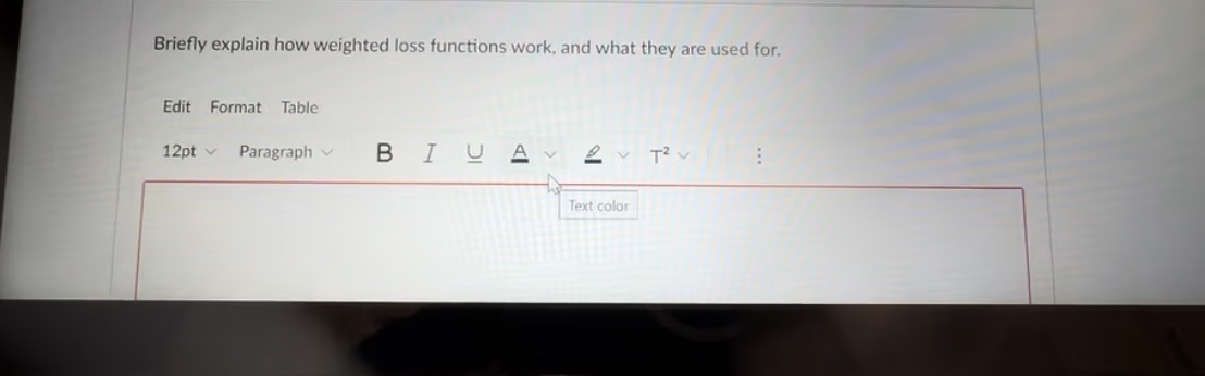 Briefly explain how weighted loss functions work,