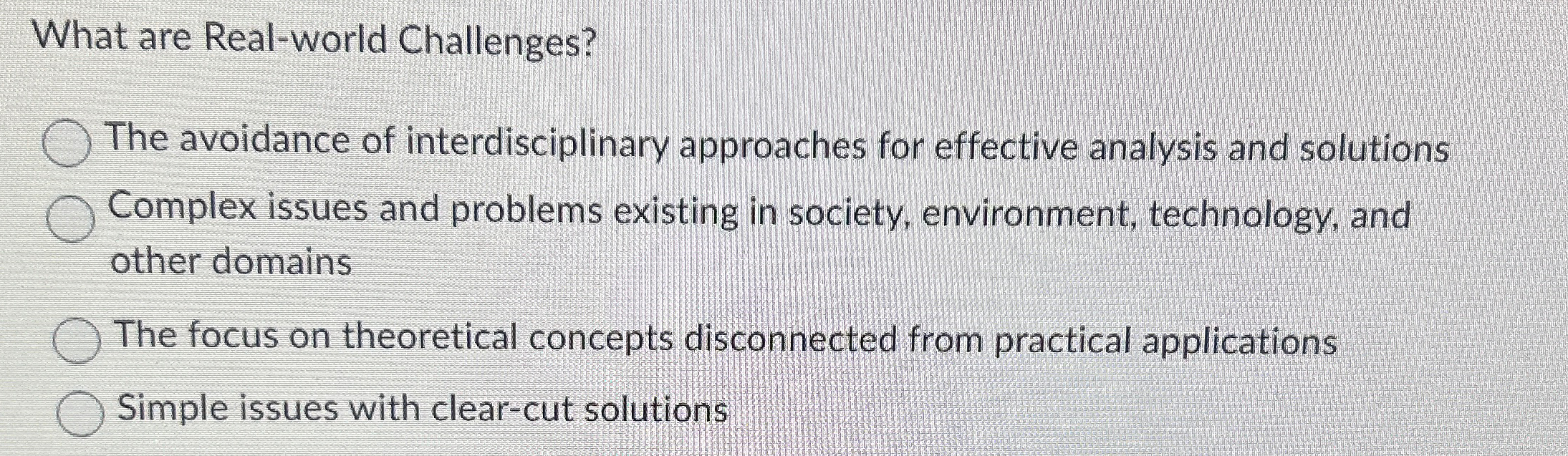 What are Real - world Challenges? The avoidance