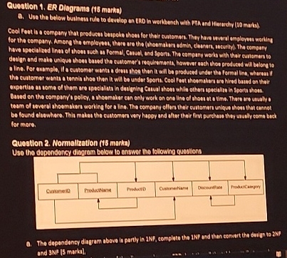 Quostion 1 . ER Olagrams ( 1 5 marta ) Cool Feot