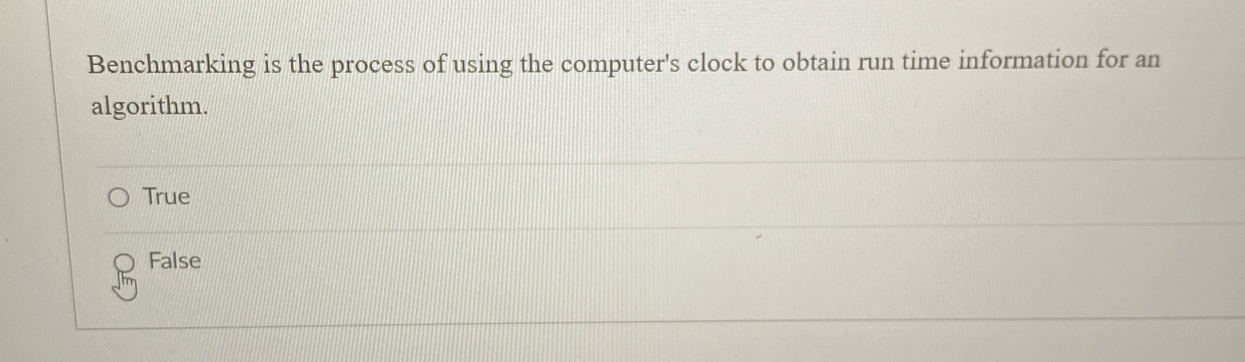 Benchmarking is the process of using the