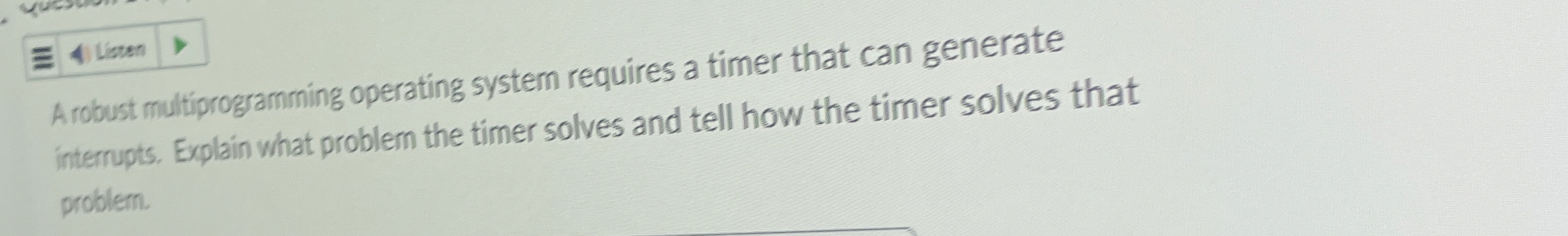 Arobust multiprogramming operating system