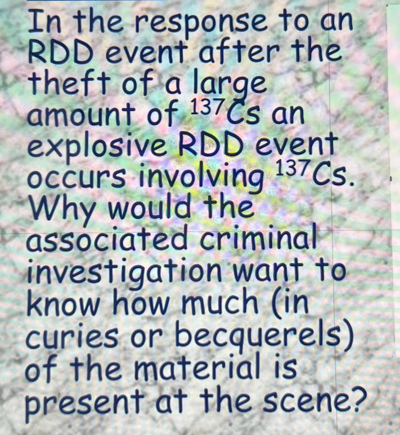 In the response to an RDD event after the theft