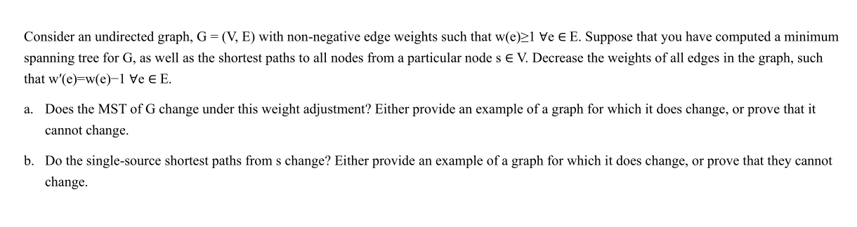 Consider an undirected graph, G = ( V , E ) with