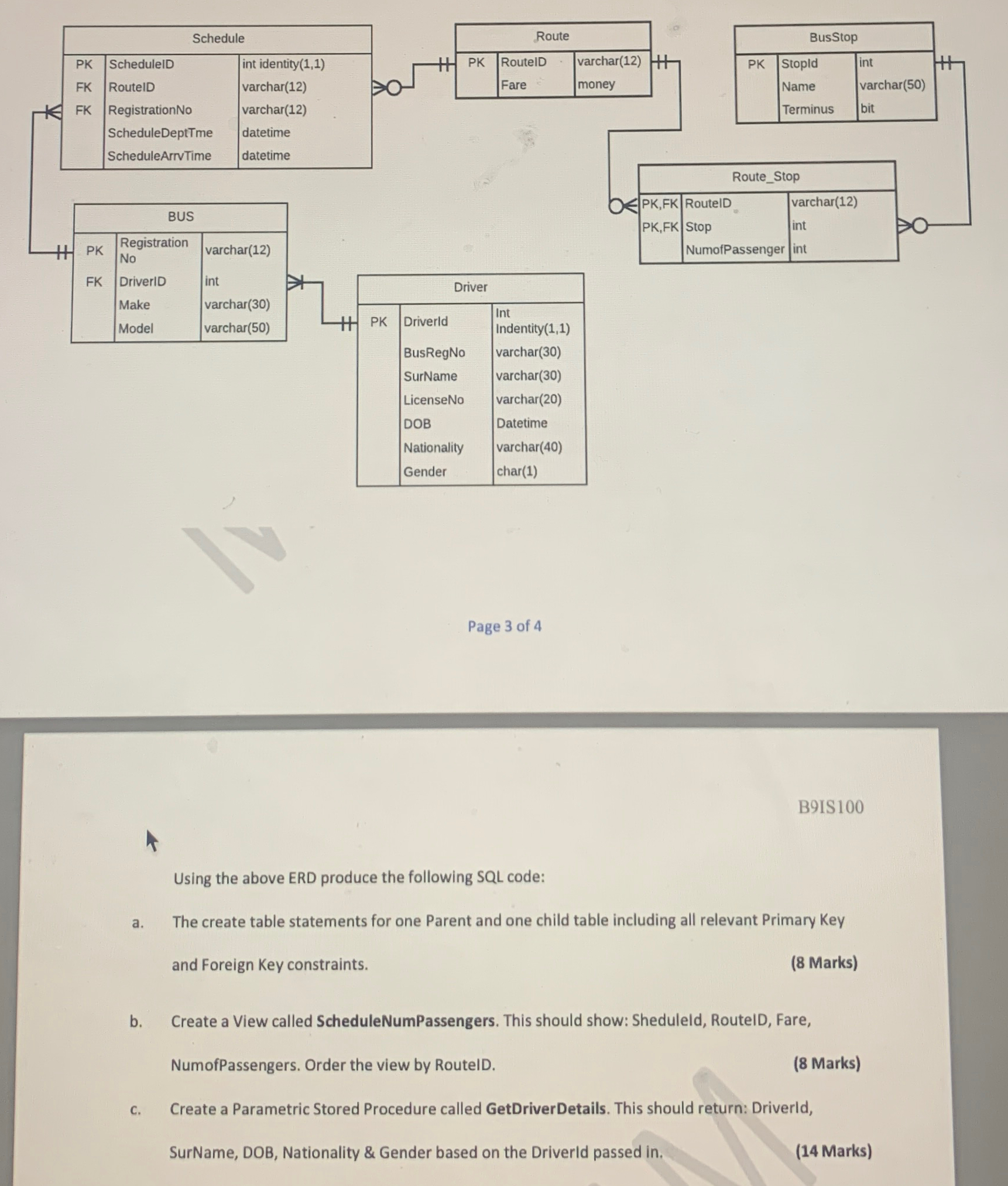 \ table [ [ Schedule , ] , [ PK , ScheduleID,int