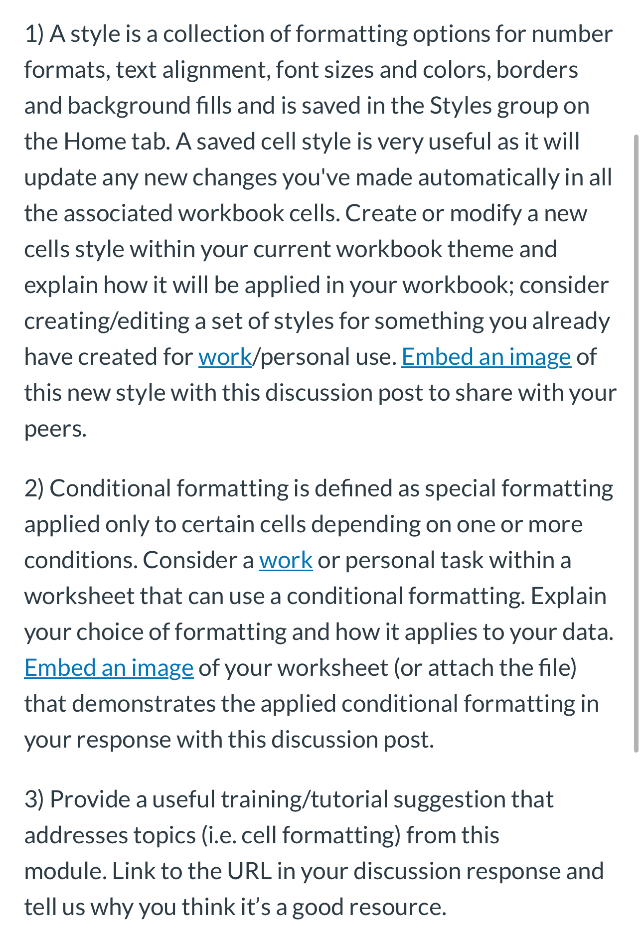 A style is a collection of formatting options for