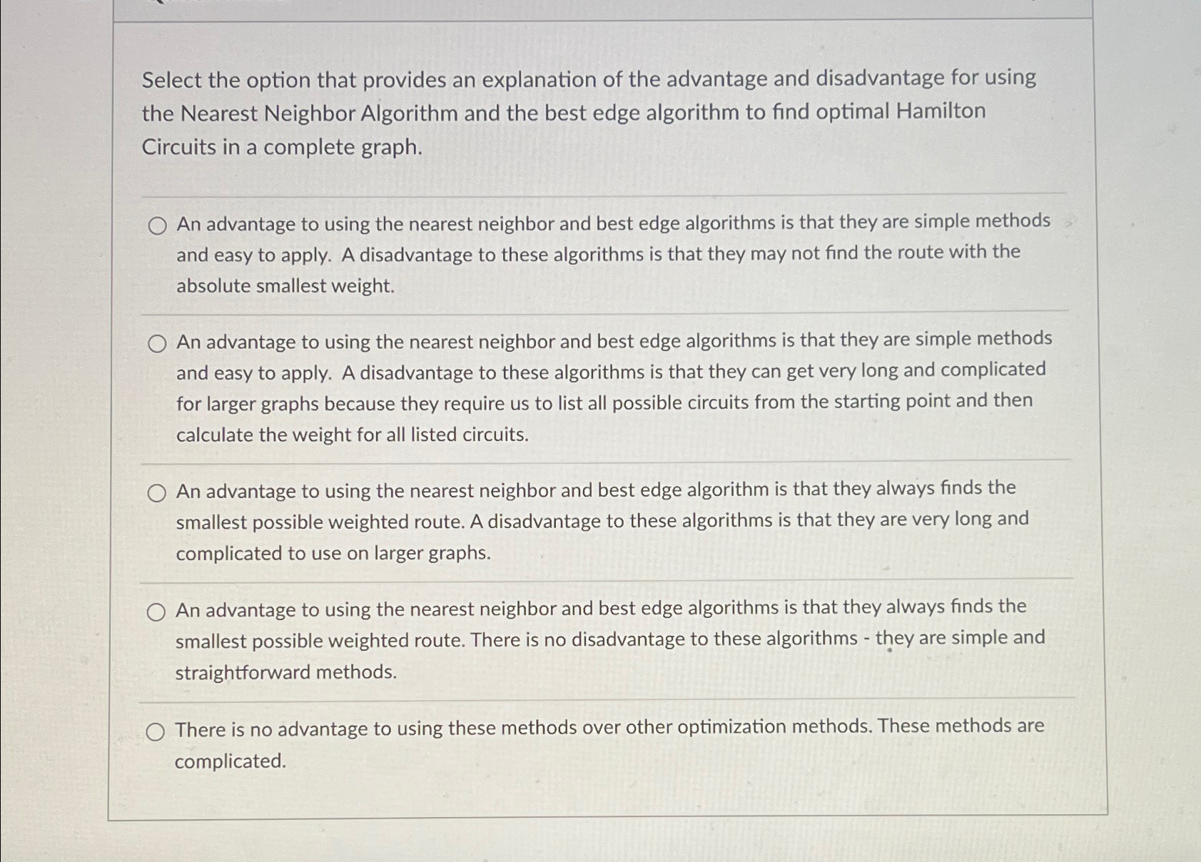 Select the option that provides an explanation of