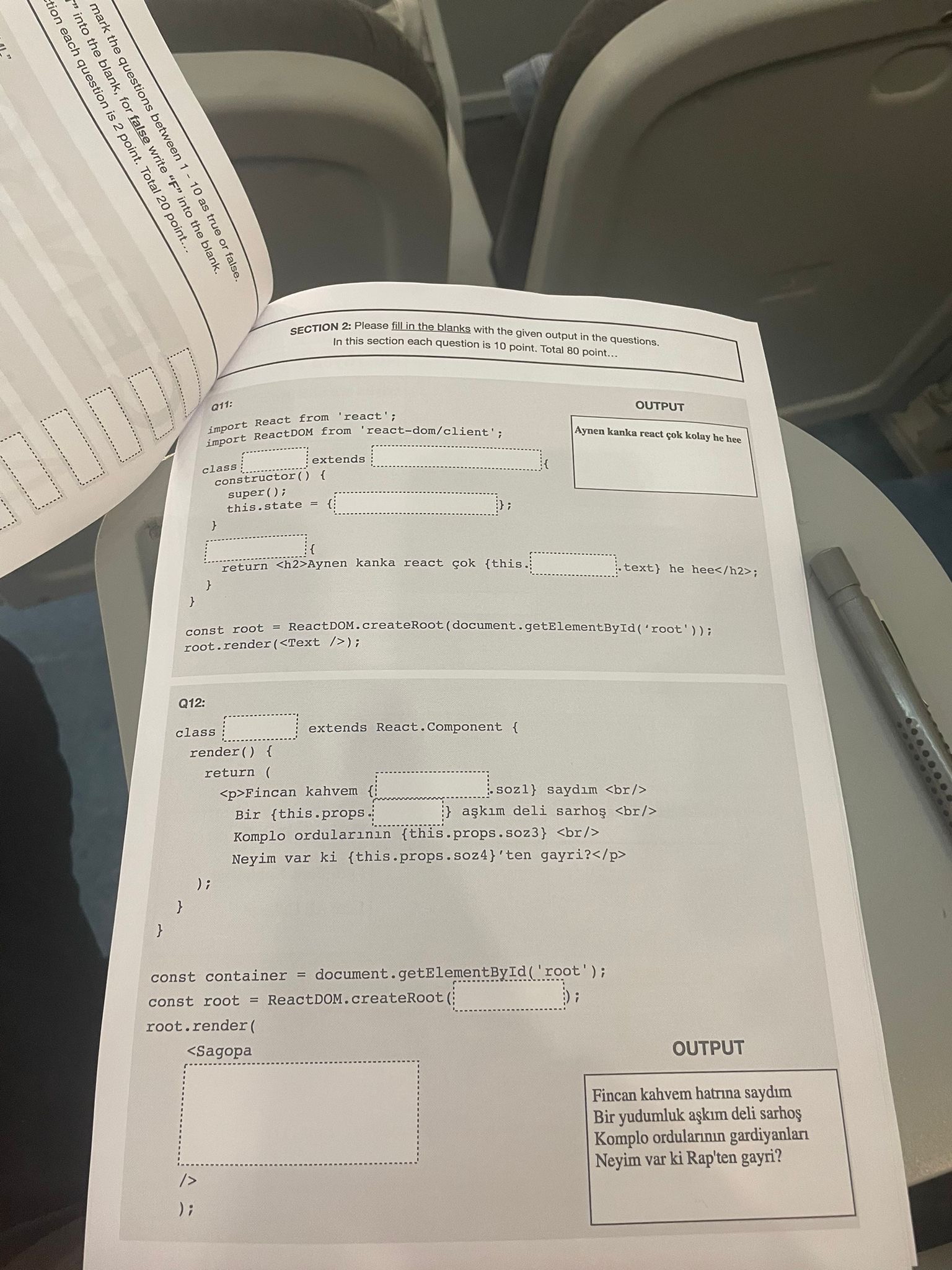 extends React.Component { soz 1 } sayd m Bir {