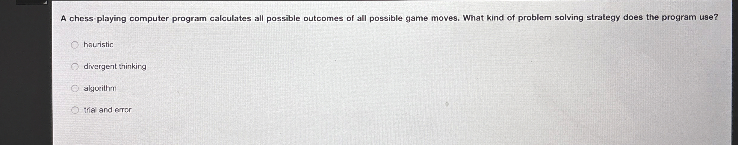A chess - playing computer program calculates all